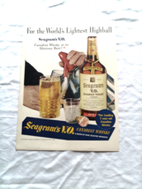 1942 Color Ad Seagram&#39;s V.O. Canadian Whisky For the World&#39;s Lightest Hi... - $184.10 MXN