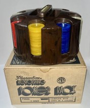 Vintage Pleasantime Revolving Poker Chip Rack Carousel Multi Color Chips... - £19.22 GBP
