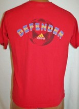 Vintage Adidas Defender Soccer Red T-SHIRT M Made In Usa - £10.25 GBP