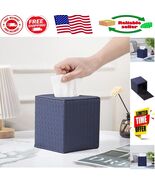 Artistic Navy Square Tissue Box Holder with Magnetic Closure - Versatile... - $350.07 MXN