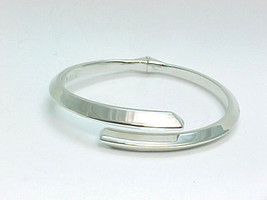 STERLING SILVER Hinged Wrap Around Bangle BRACELET - Designer - 7 inches  - £35.24 GBP