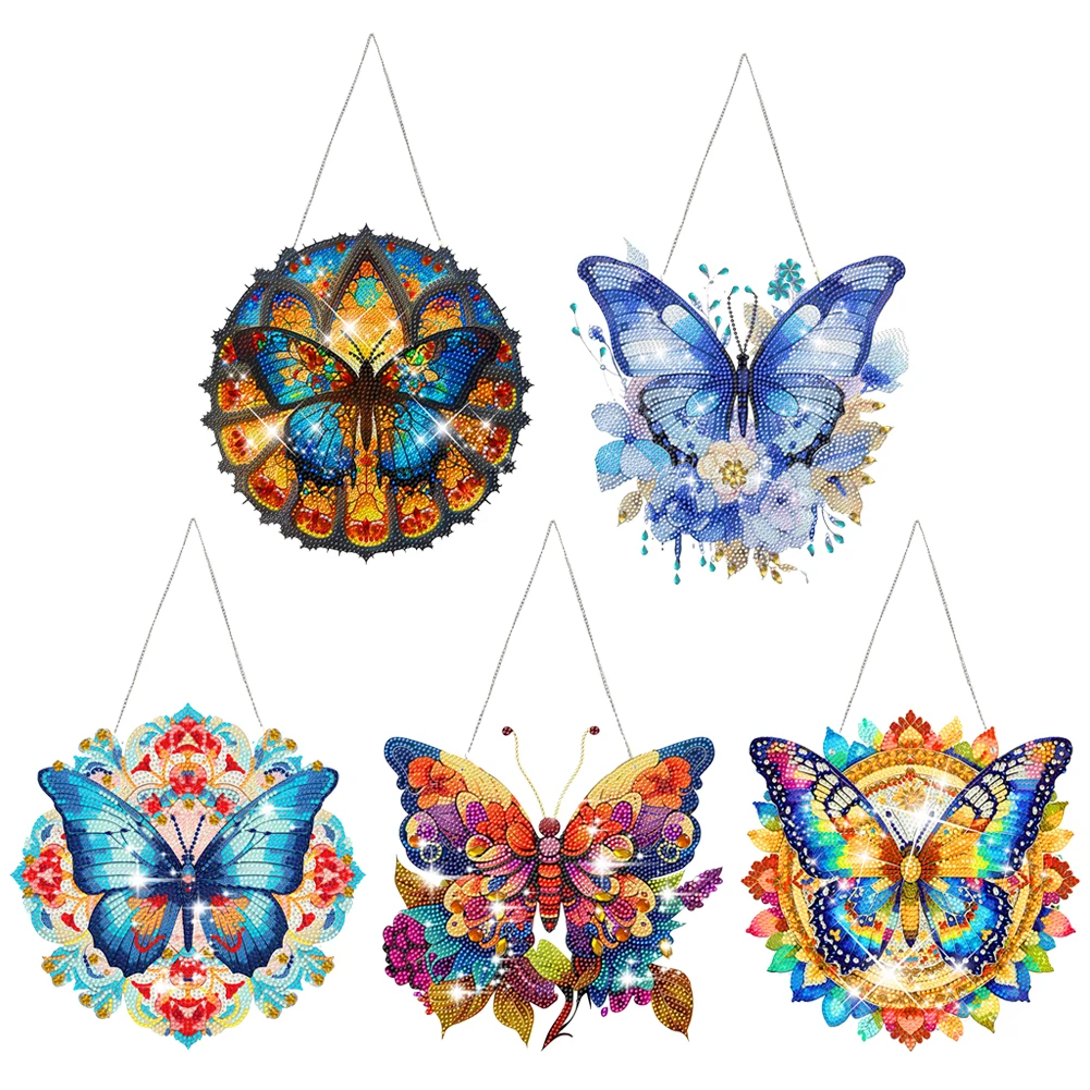 Butterfly Diamond Art Hanging Pendant Diamond Painting Home Decor Crystal - £6.28 GBP