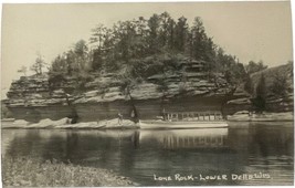 Lone Rock, Lower Dells, Wisconsin, vintage post card RPPC - £14.95 GBP