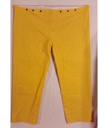 BRIGHT YELLOW LARGE 48X29.5 WET RAIN SUIT PANTS BOTTOMS BOTH SUSPENDERS ... - £12.51 GBP