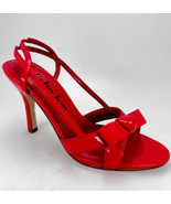 Alisha Hill Angelina Red 3&quot; High Heel Women&#39;s Shoes Patent Bow Sandal Si... - $39.66 CAD