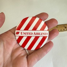 Vtg 2.25 inch Round United Airlines Souvenir Collectible Pin Red White S... - £8.30 GBP