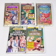 Disney 5 VHS Lot NEW &amp; Sealed Swiss Family Robinson Little Mermaid Jungle Book.. - $29.59