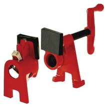 H-Style Pipe Clamp Fixture Set For 3/4 In. Black Pipe Extra High Base Cl... - £42.28 GBP