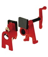 H-Style Pipe Clamp Fixture Set For 3/4 In. Black Pipe Extra High Base Cl... - £40.32 GBP