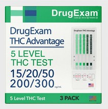 3 Pack - DrugExam THC Advantage Made in USA Multi Level Marijuana Urine Test - £18.20 GBP