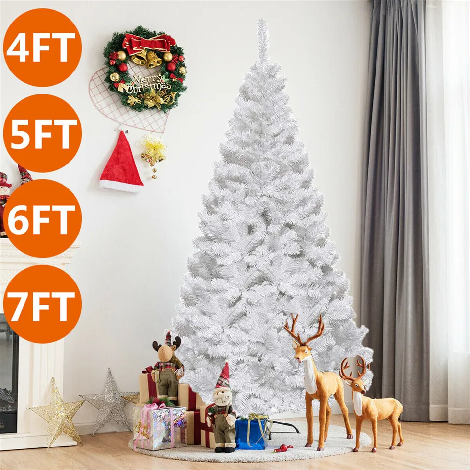 Pre Lit Christmas Tree  Artificial Bushy Holiday 4 FT/1.2M  (White Tree) - $68.08