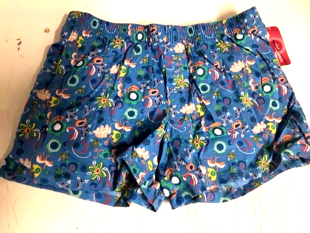 Men&#39;s Pajama Lounge Expandable 100% Cotton Floral Shorts Sleepwear XS Bl... - $6.79
