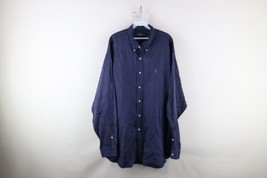 Vintage 90s Ralph Lauren Mens 2XL Blake Silk Linen Collared Button Down Shirt - £53.53 GBP