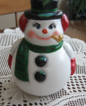 Snowman-Hand Crafted-Ceramic-Painted-Original-6 &quot; tall - $14.00