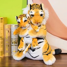 Simulation Tiger Plush Toys Cute Mother and Kids Tiger Stuffed Soft Dolls for Ba - £27.13 GBP