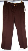 Charter Club Golf Collection Pant Slacks Cropped W Belt Brown Women&#39;s 8 New - £19.17 GBP