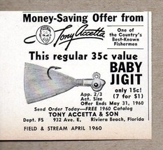 1960 Print Ad Tony Accetta Baby Jigit Fishing Lures Riviera Beach,FL - £5.54 GBP