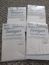 &quot;&quot;SILK RIBBON EMBROIDERY ZWEIGART FABRIC&quot;&quot; - ECRU PUZZLE JACQUARD - 4 PA... - $8.89