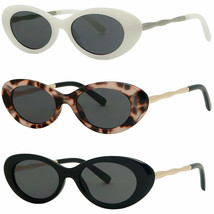 2 Oval Sunglasses Fashion Clout Goggles Glasses Vintage Classic Shades S... - £18.08 GBP