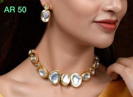 Joharibazar Kundan Long Necklace Latest High Quality Islamic Bridal Jewelry Setb - £34.36 GBP