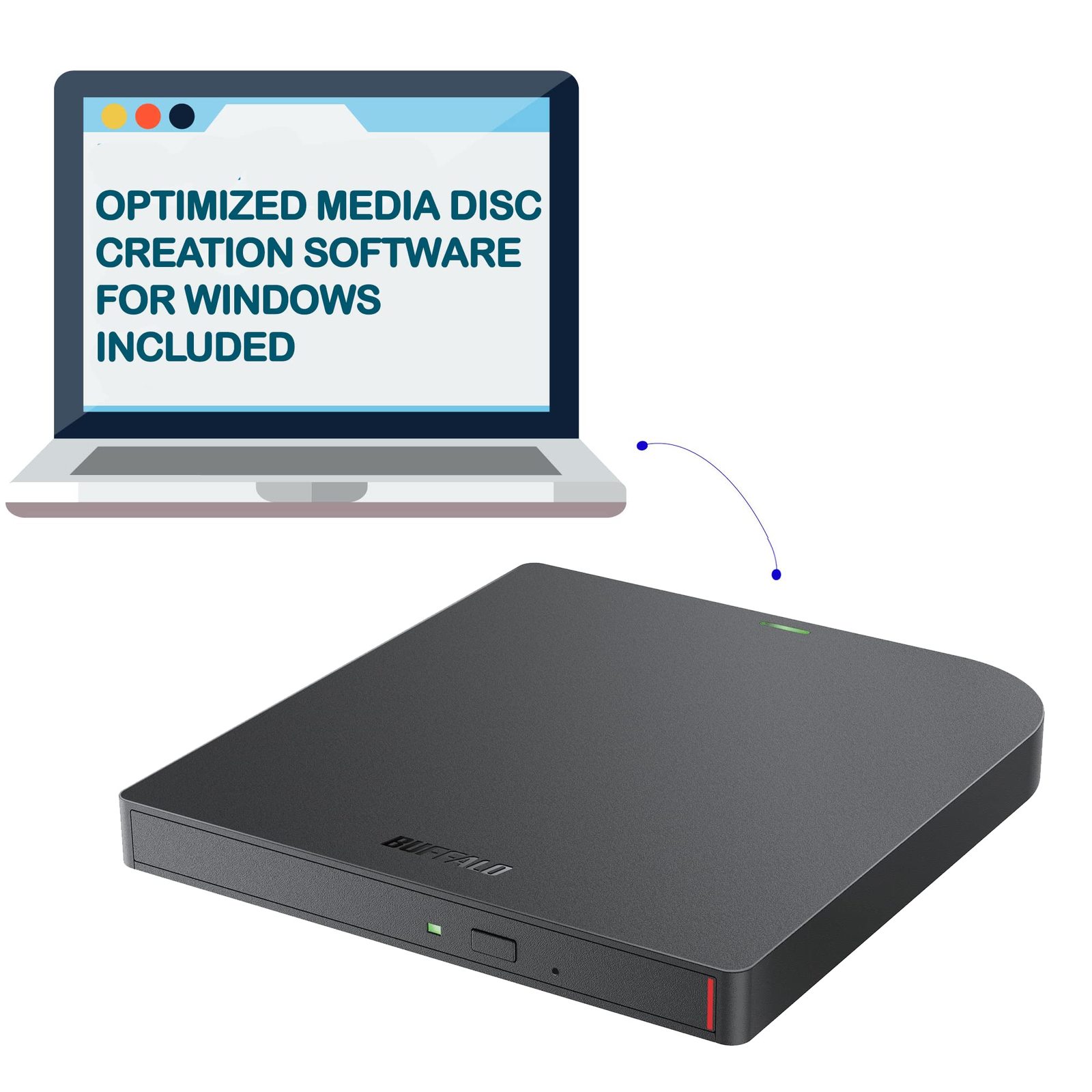 BUFFALO MediaStation 8X Portable DVD Writer with M-DISC Support - TAA Co... - $54.59