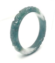 7 &quot; Handcrafted Genuine Burmese Jade Natural Color Women Bangle Bracelet - £45.66 GBP