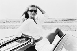 Christie Brinkley 24X36 B&amp;W Poster Print Posing In Ferrari National Lampoon - £21.65 GBP