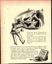 1938 Print Ad Kellogg&#39;s Corn Flakes Cereal Hot Breakfast Is Unnecessary ... - £19.21 GBP