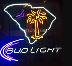 New Carolina Palmetto Bud Light Open Bar Beer Light Neon Sign 24&quot;x20&quot; - £199.37 GBP