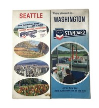 2 Vtg 1968 Seattle Washington State Street City Road Map Lot Gousha Chevron Mcm - £15.56 GBP
