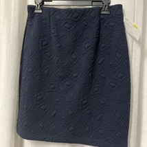 Alfani Navy Blue Textured Stretch Pencil Skirt Size - $14.85