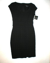 New Womens 2 NWT Designer Dress Nanette Lepore Black USA Sheath Textured SS NYC - £370.49 GBP