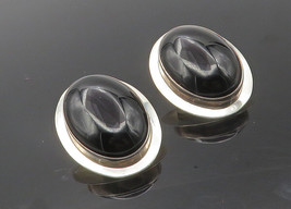 CAROL FELLEY 925 Sterling Silver  - Vintage Black Onyx Drop Earrings - EG5086 - £154.66 GBP