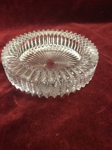 Heavy glass crystal vertical cut dish bowl ashtray trinket Mid Century nut candy - $39.59