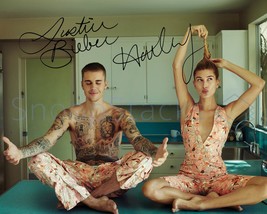 Justin Bieber Hailey Bieber Signed 8x10 Glossy Photo Autograph RP Poster Print P - £13.58 GBP