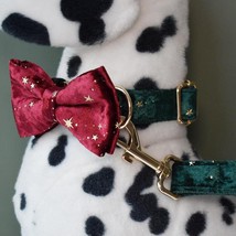 Green Star Fleece Pet Collar Bow Tie - Stylish And Comfortable Dog Acces... - $13.81+