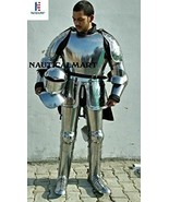 Medievale Indossabili Knight Armor Suit Con Casco Solido Acciaio un Como... - £820.54 GBP