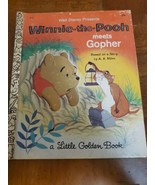 Winnie The Pooh Meets Gopher, A Little Golden Book 1965 Disney Hard Cover - $2.95