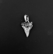 David Yurman .925 Sterling Silver Shark Tooth Men Amulet &amp; Black Diamonds - $791.98