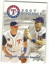 2007 Texas Rangers Pocket Schedule - $94.29 MXN