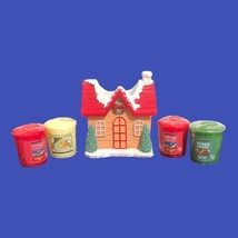 Yankee Candle Christmas Wonderland House Votive Holder 4 Candles Tree Cookie Eve - £19.97 GBP