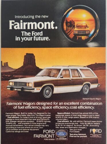 Primary image for 1977 Print Ad The 1978 Ford Fairmont Squire Station Wagons Ford in Your Future