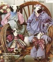 Country Stuffed Cow Bull Doll Clothes Coveralls Dress Apron Craft Sew Pa... - $12.99