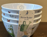 Beatrix Potter Peter Rabbit Set Of 4 Melamine Bowls New Easter Bunny Floral - $34.99
