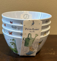 Beatrix Potter Peter Rabbit Set Of 4 Melamine Bowls New Easter Bunny Floral - £27.41 GBP