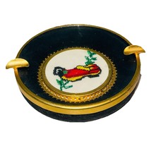 Vintage Handmade Needlework Clog Petit Point Ashtray 5&quot; Diorama Boho Boh... - €13,85 EUR