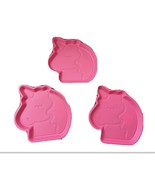 Unicorn Plates 3pk Your Zone Plastic Shaped Kids Pink Color Microwave Safe - $9.42