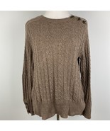 One Girl Who Sweater Womens Small Brown Cable Knit Pullover Cotton Cashmere - $470.22 MXN