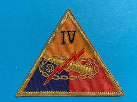 POST WWII, U.S. ARMY, OCCUPATION PERIOD, IV ARMORED CORPS, BULLION, PATCH - £27.26 GBP