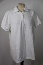LL Bean 1X White Pique Relaxed Fit Short Sleeve Double L Polo Shirt Top 269101 - £20.25 GBP